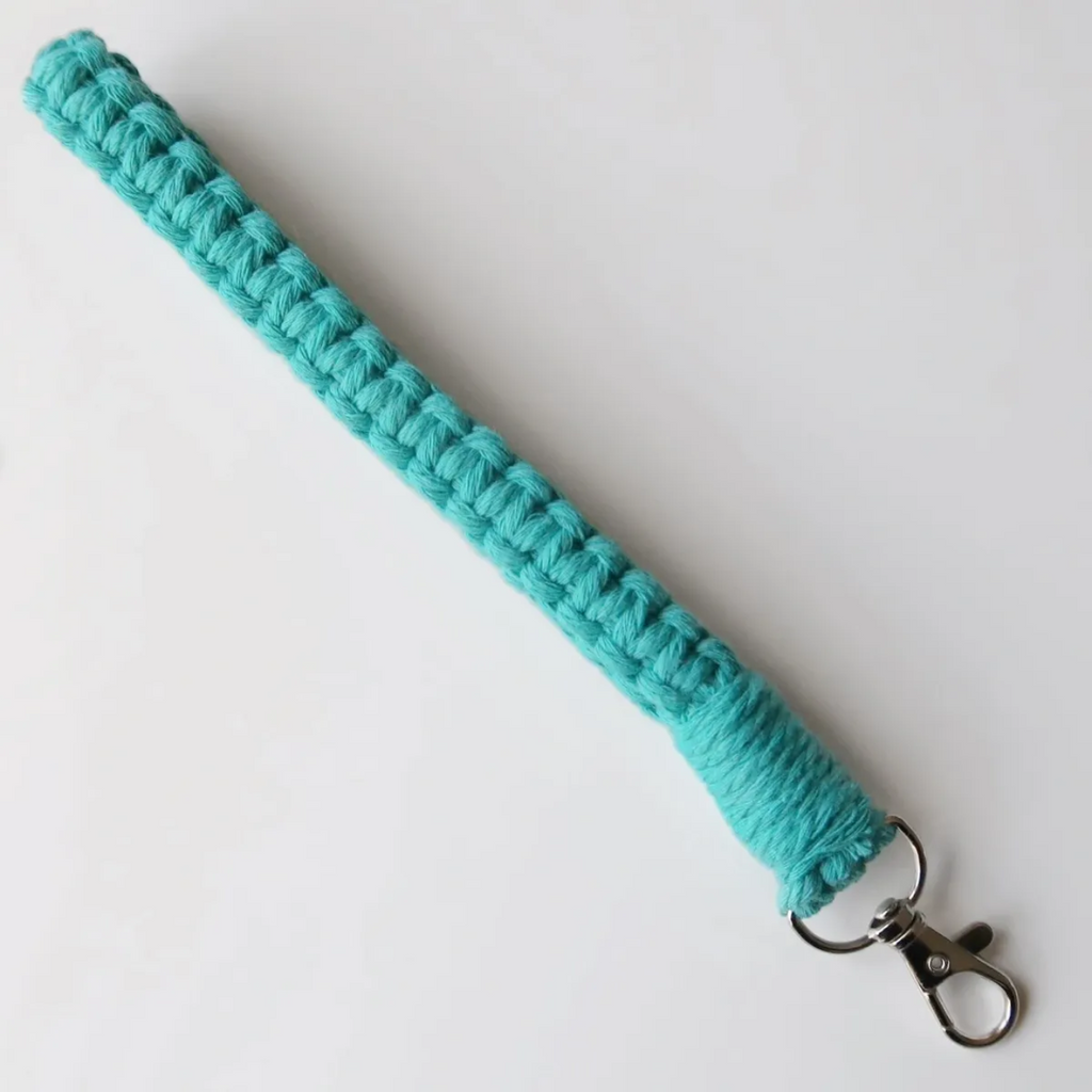 Teal Macrame Wristlet