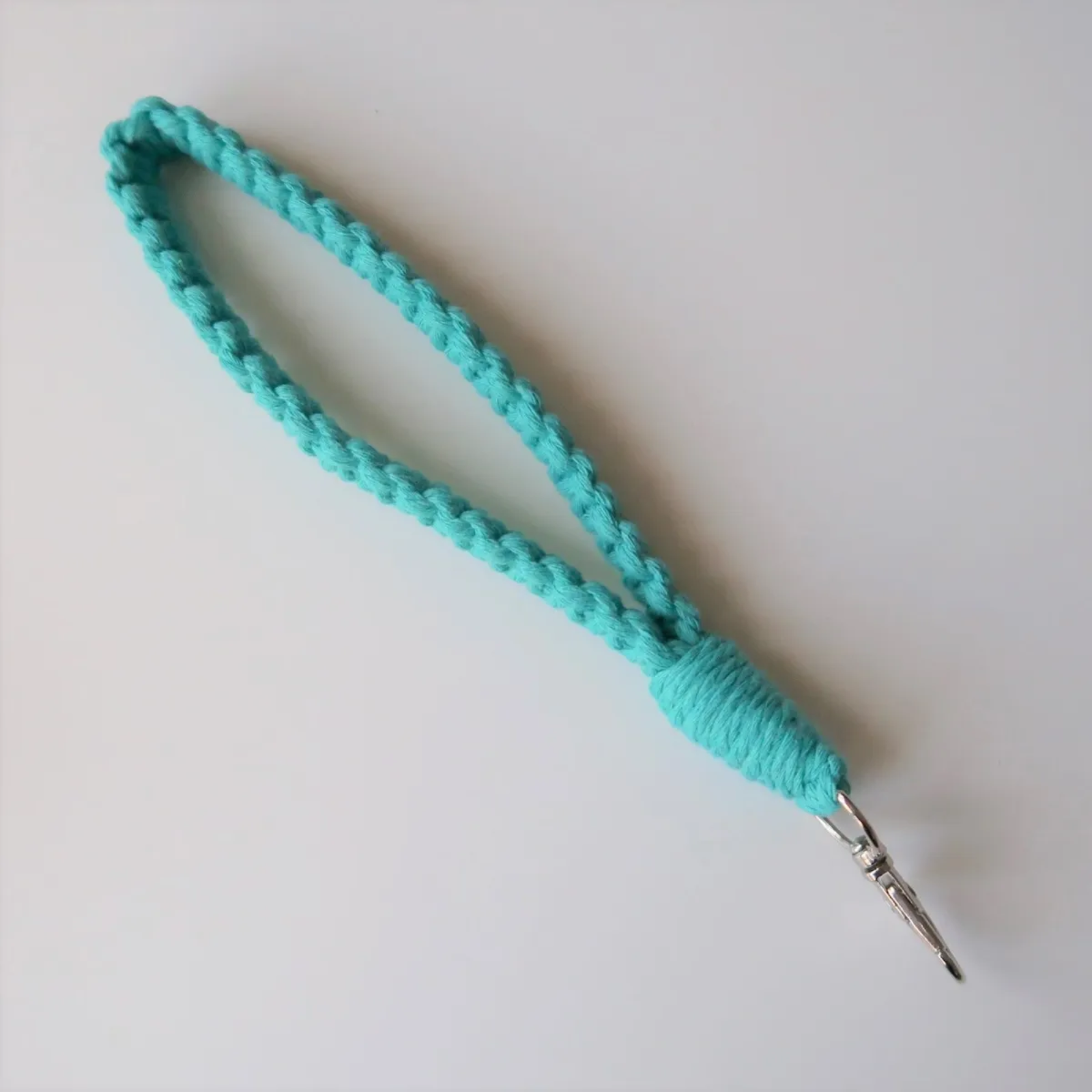 Teal Macrame Wristlet