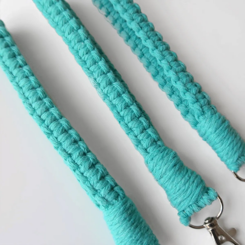 Teal Macrame Wristlet
