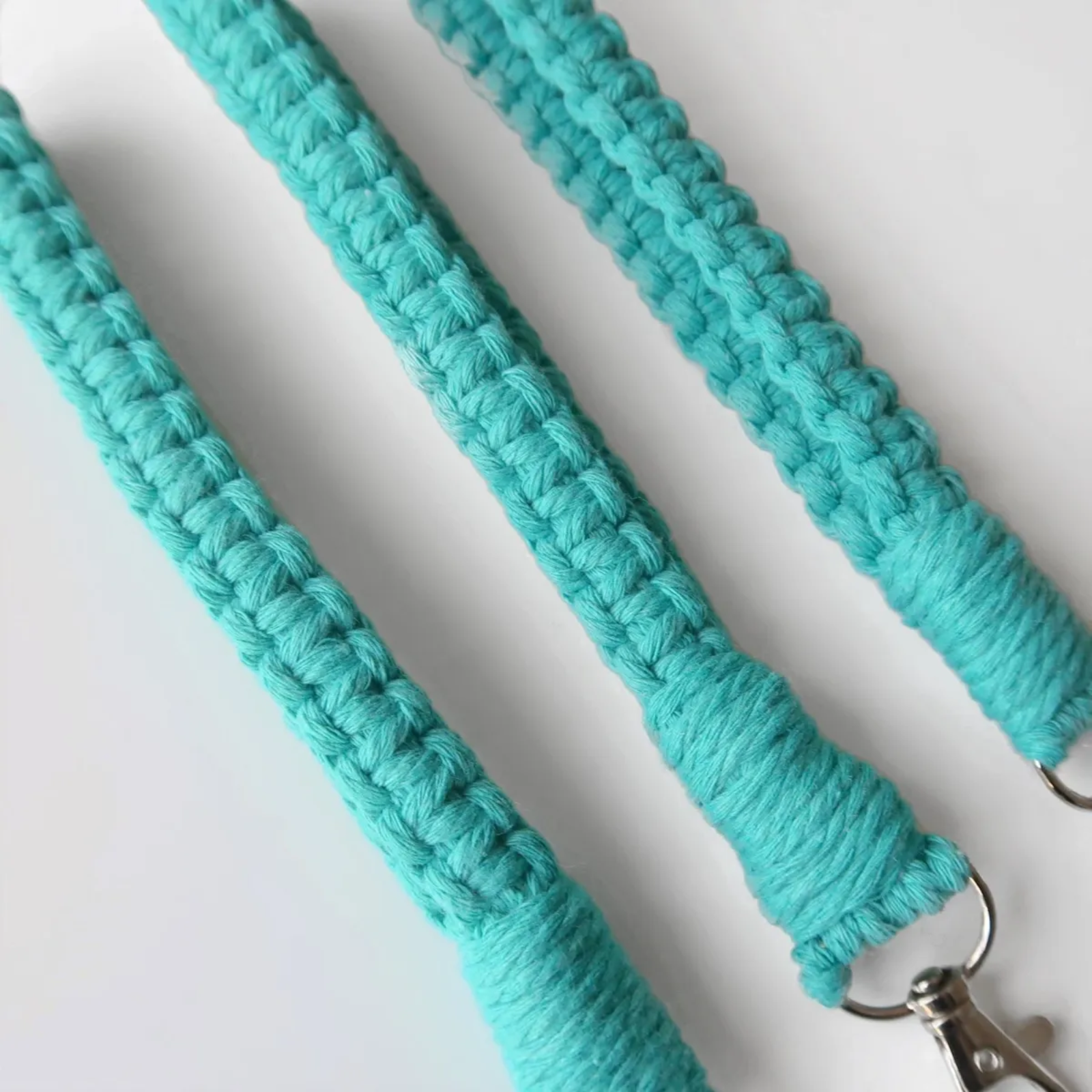 Teal Macrame Wristlet