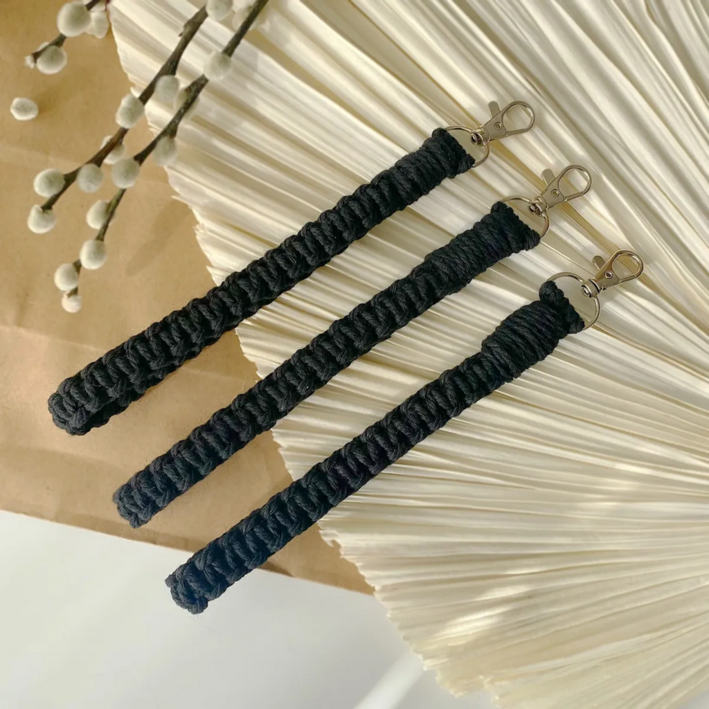 Black Macrame Wristlet