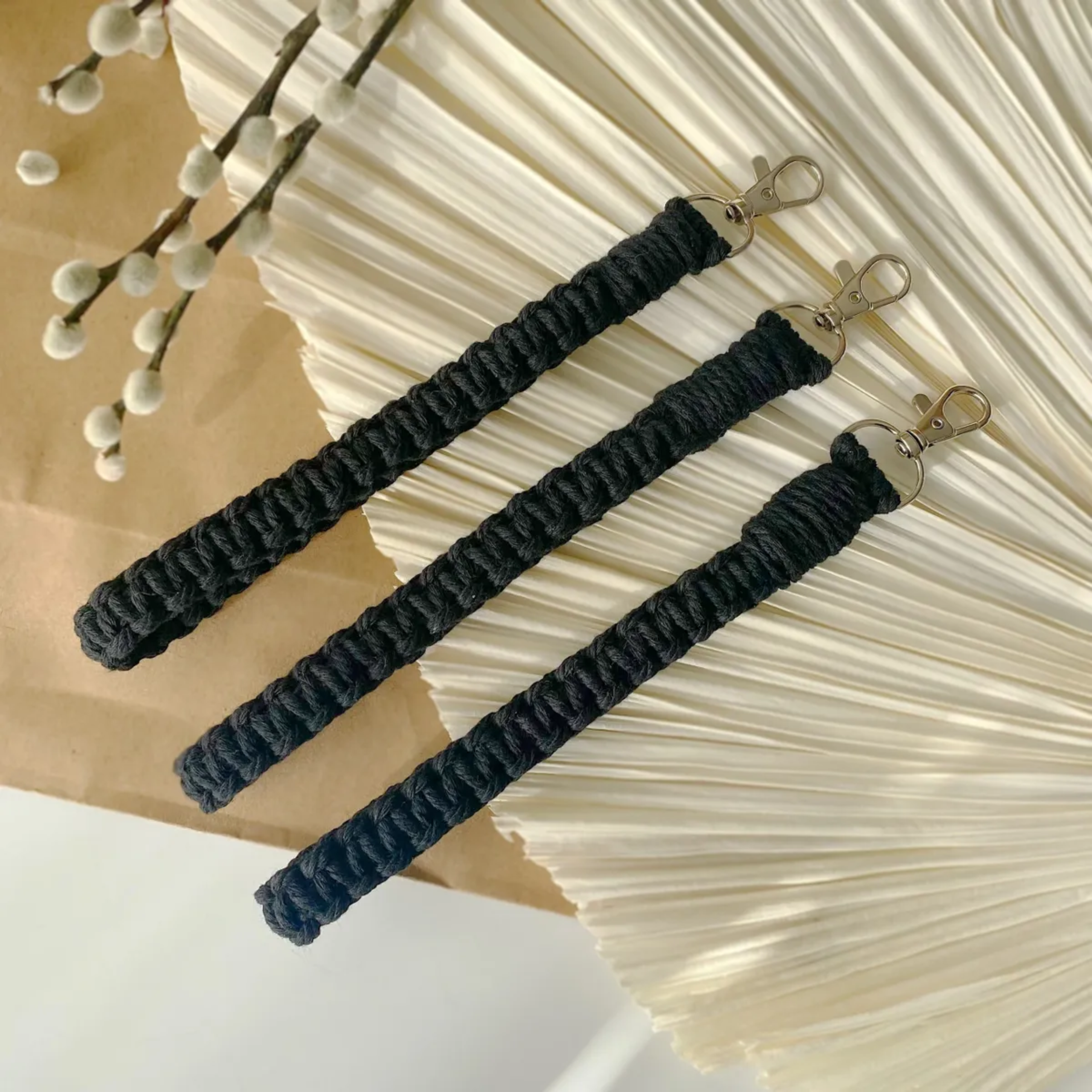 Black Macrame Wristlet