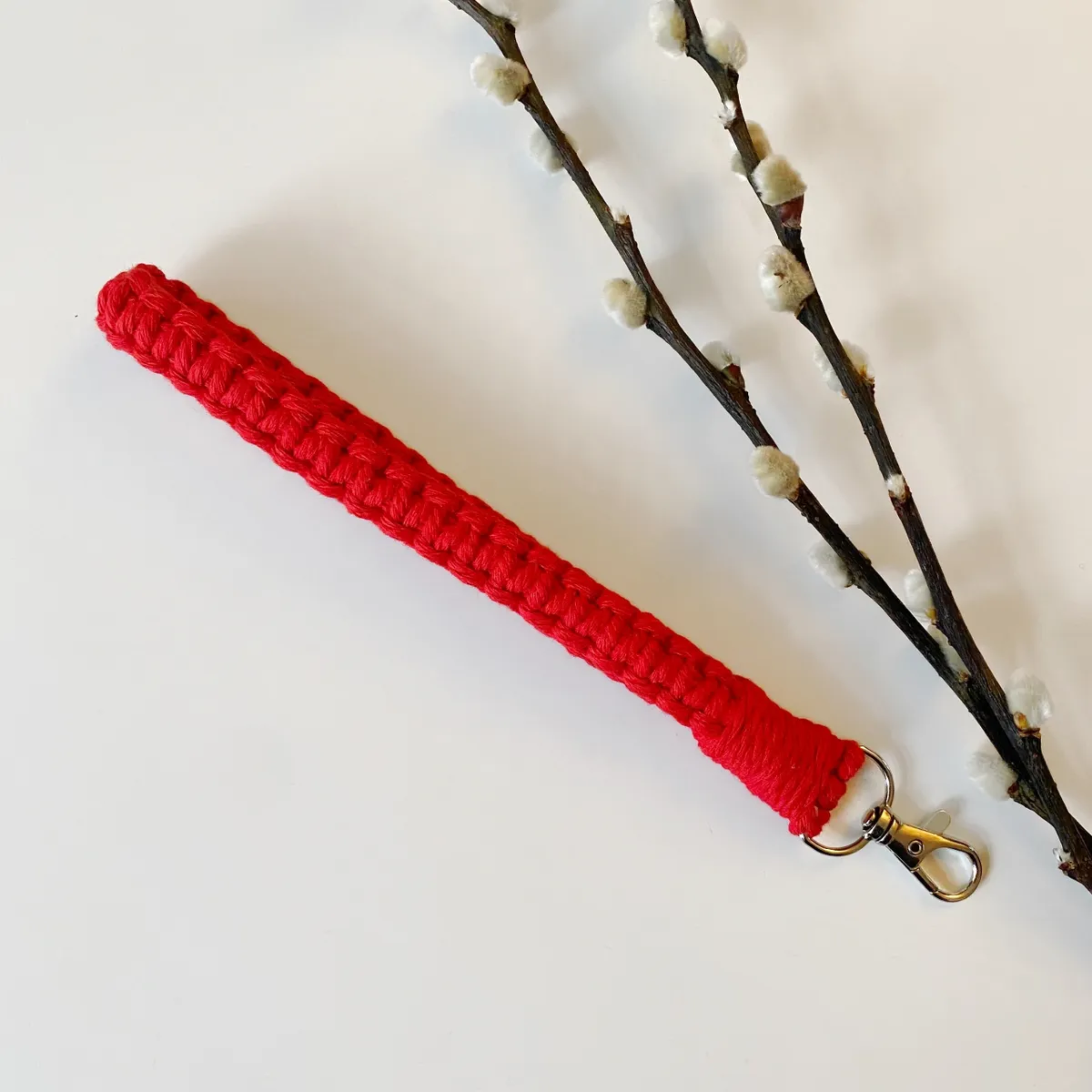 Red Macrame Wristlet