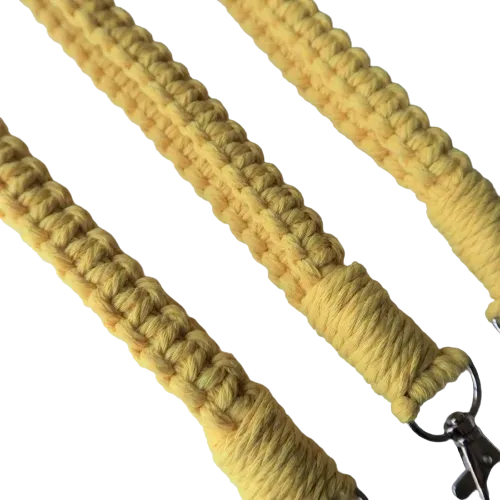 Yellow Macrame Wristlet