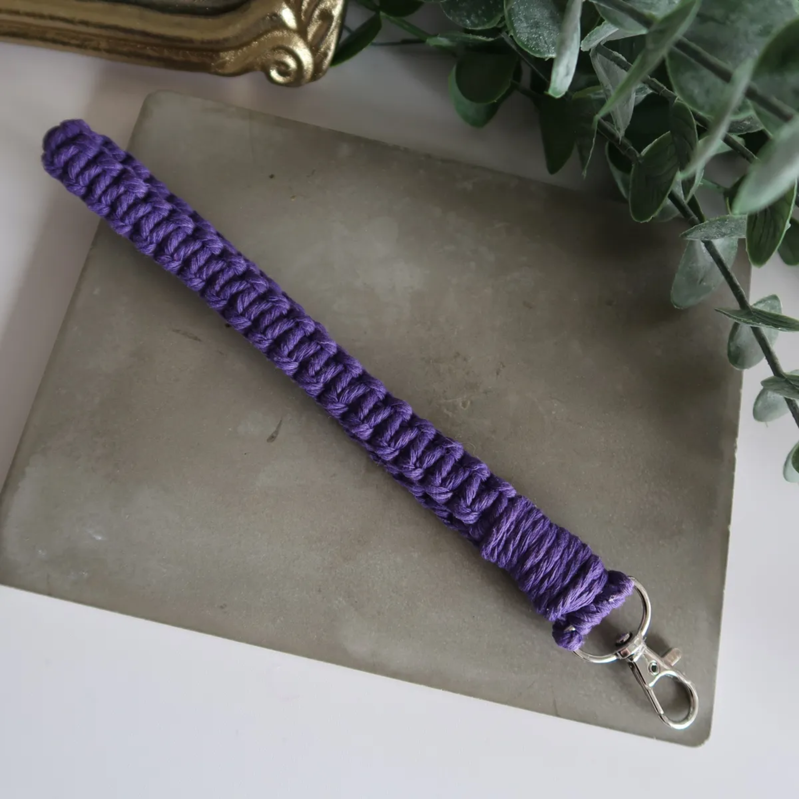 Purple Macrame Wristlet