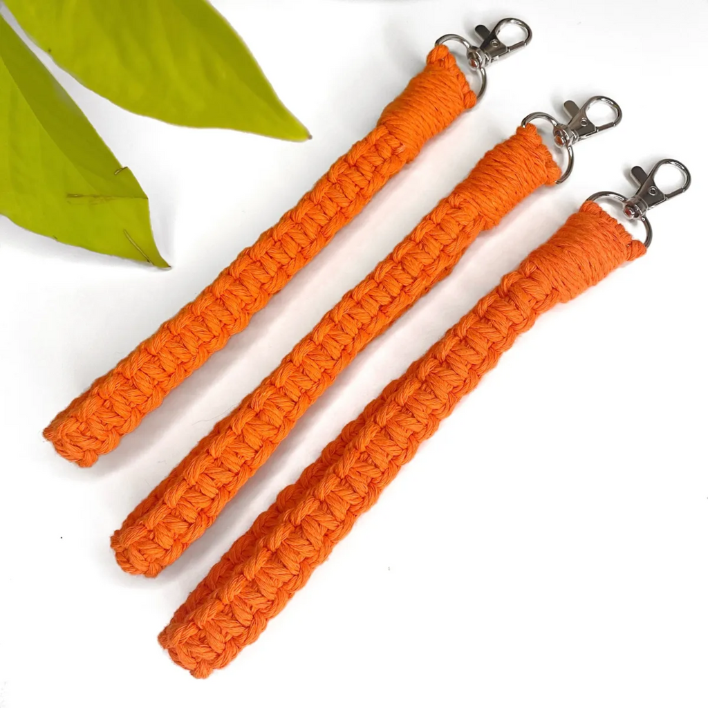 Pumpkin Macrame Wristlet