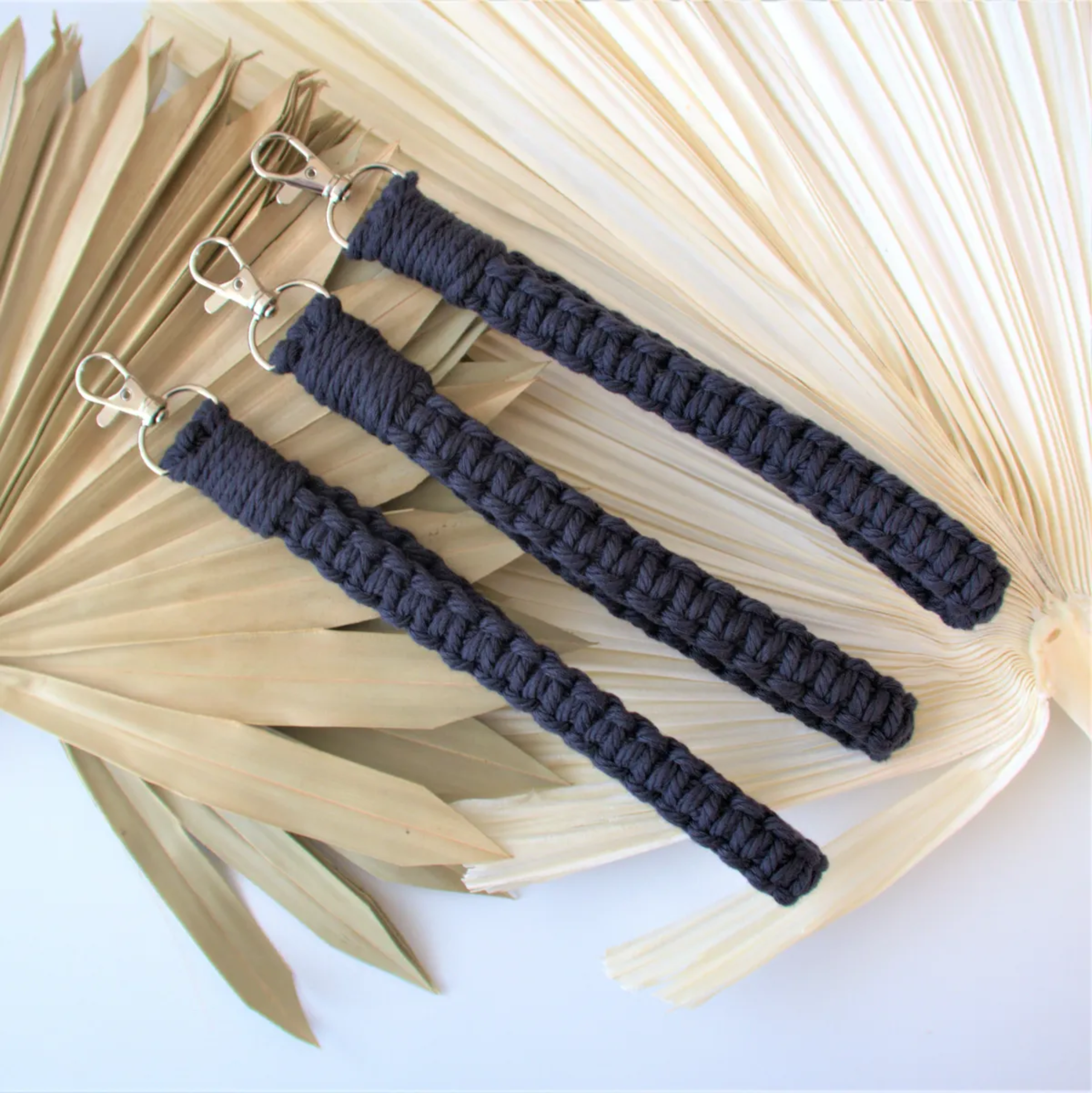 Dark Grey Macrame Wristlet