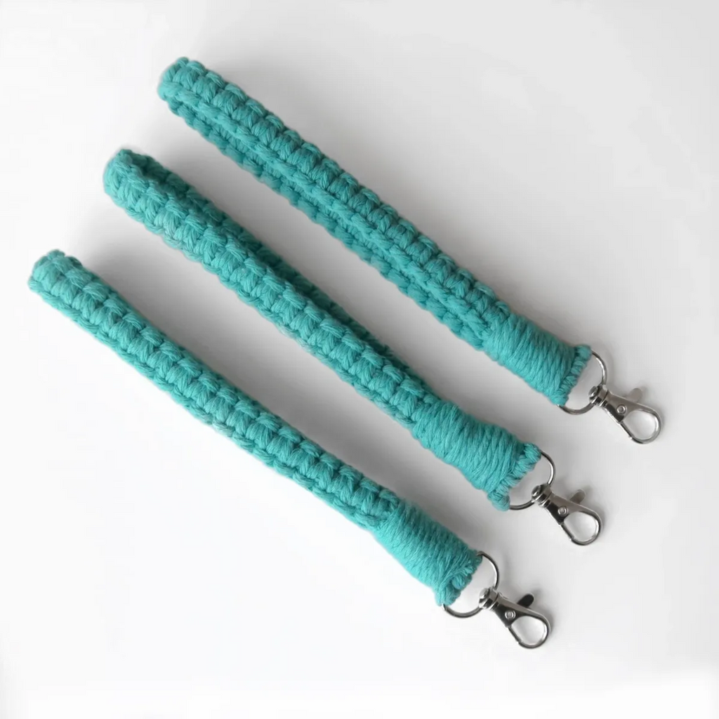 Teal Macrame Wristlet