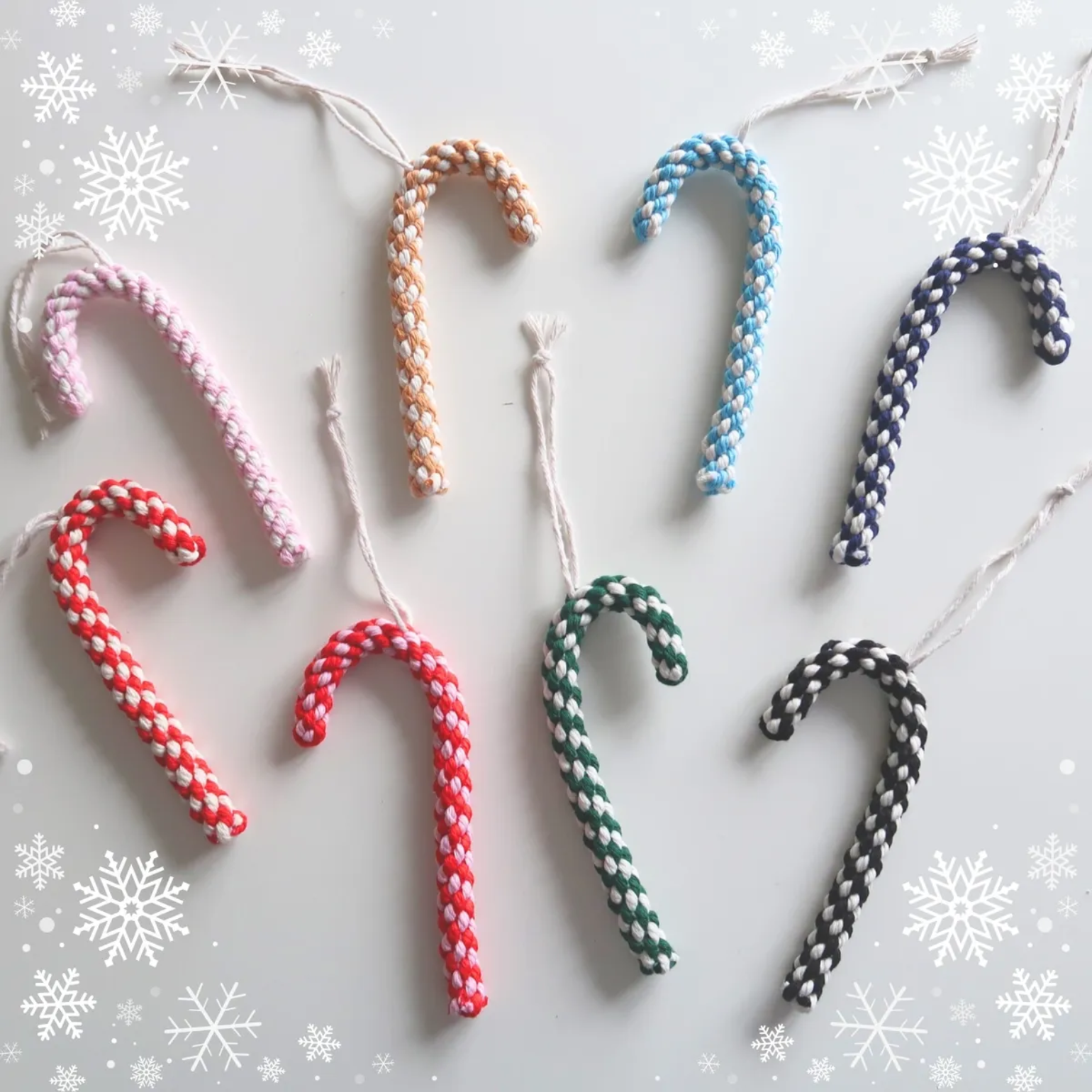 Macramé Candy Cane Decoration