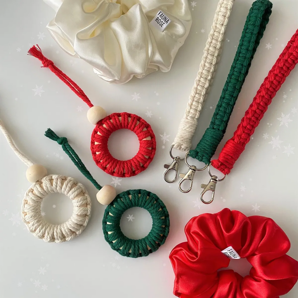 Red Macrame Wristlet