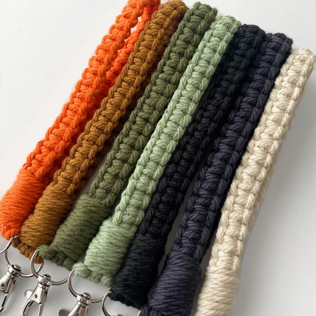 Olive Macrame Wristlet