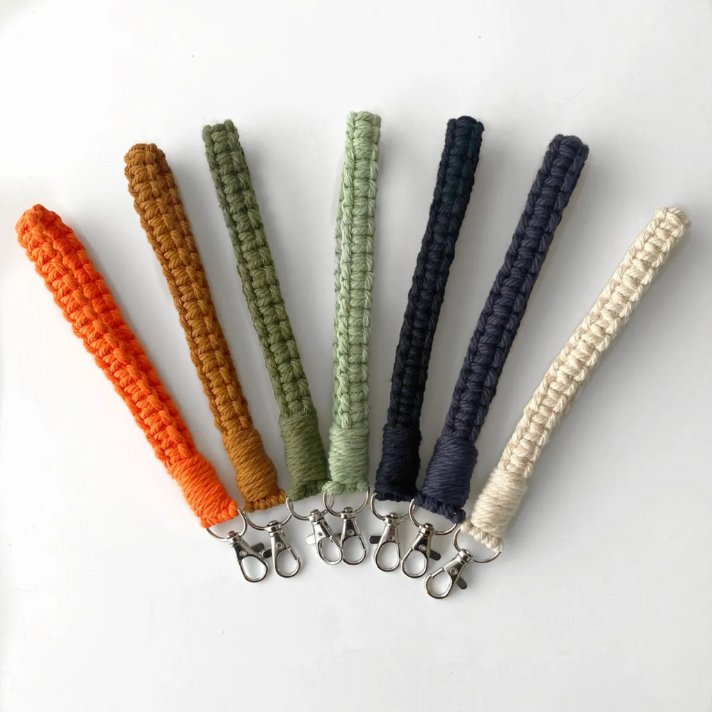 Olive Macrame Wristlet