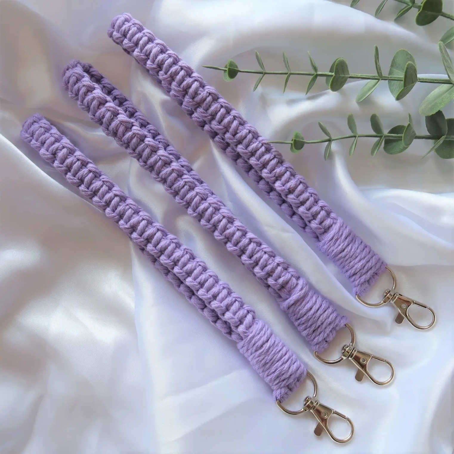 Lilac Macrame Wristlet