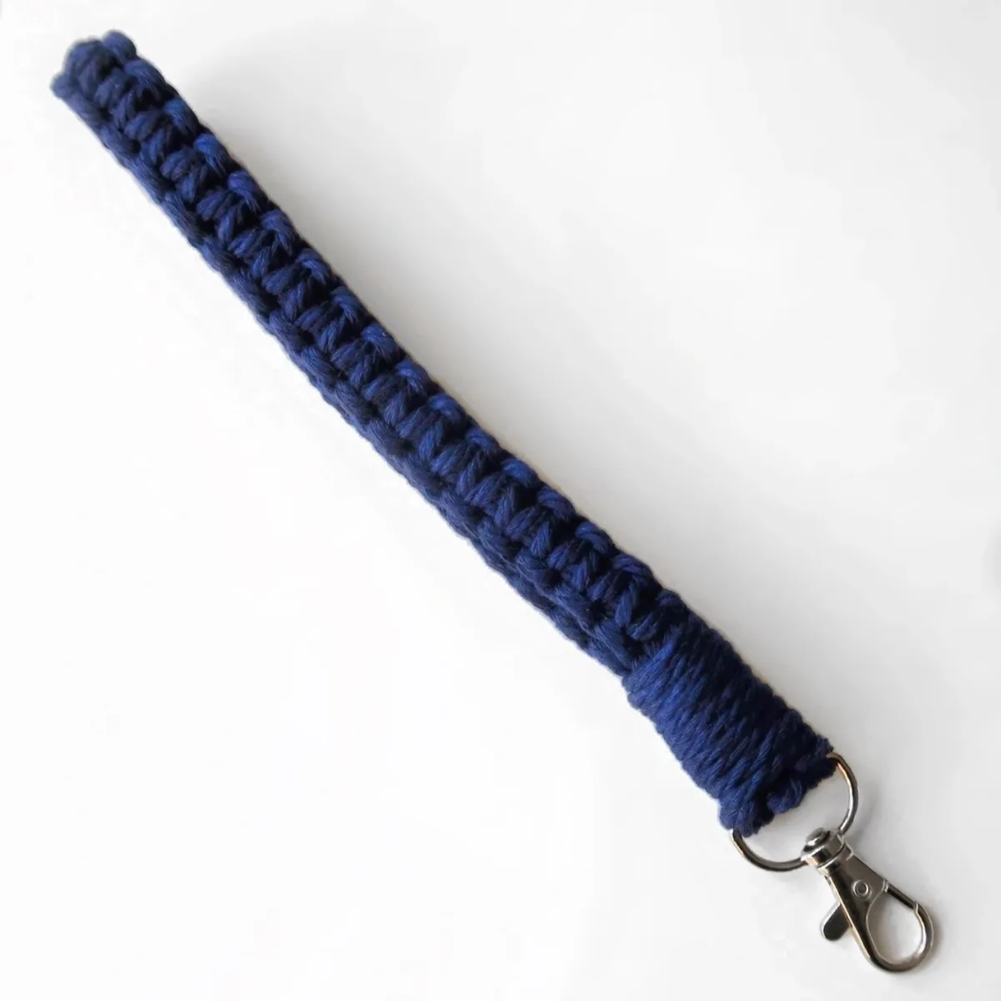 Navy Macrame Wristlet