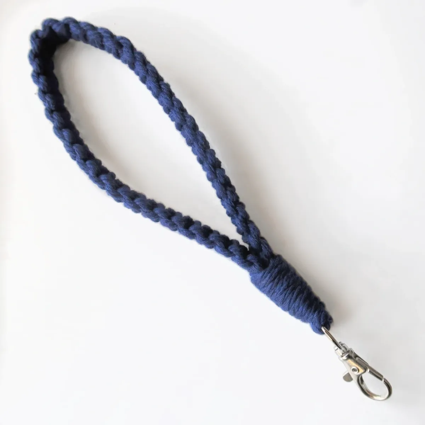 Navy Macrame Wristlet