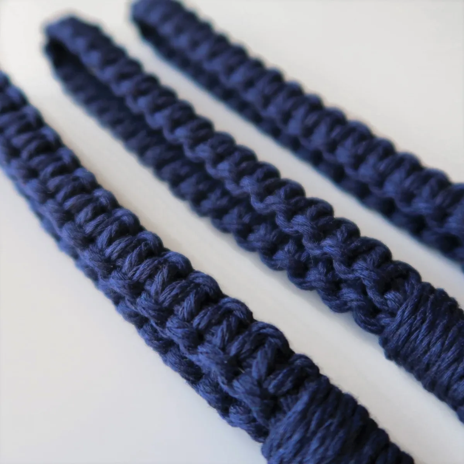 Navy Macrame Wristlet