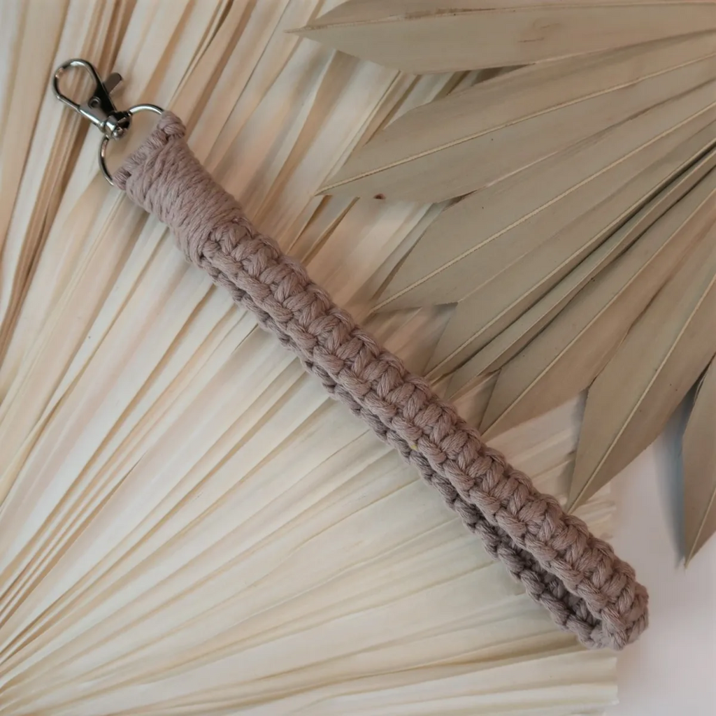 Greige Macramé Wristlet