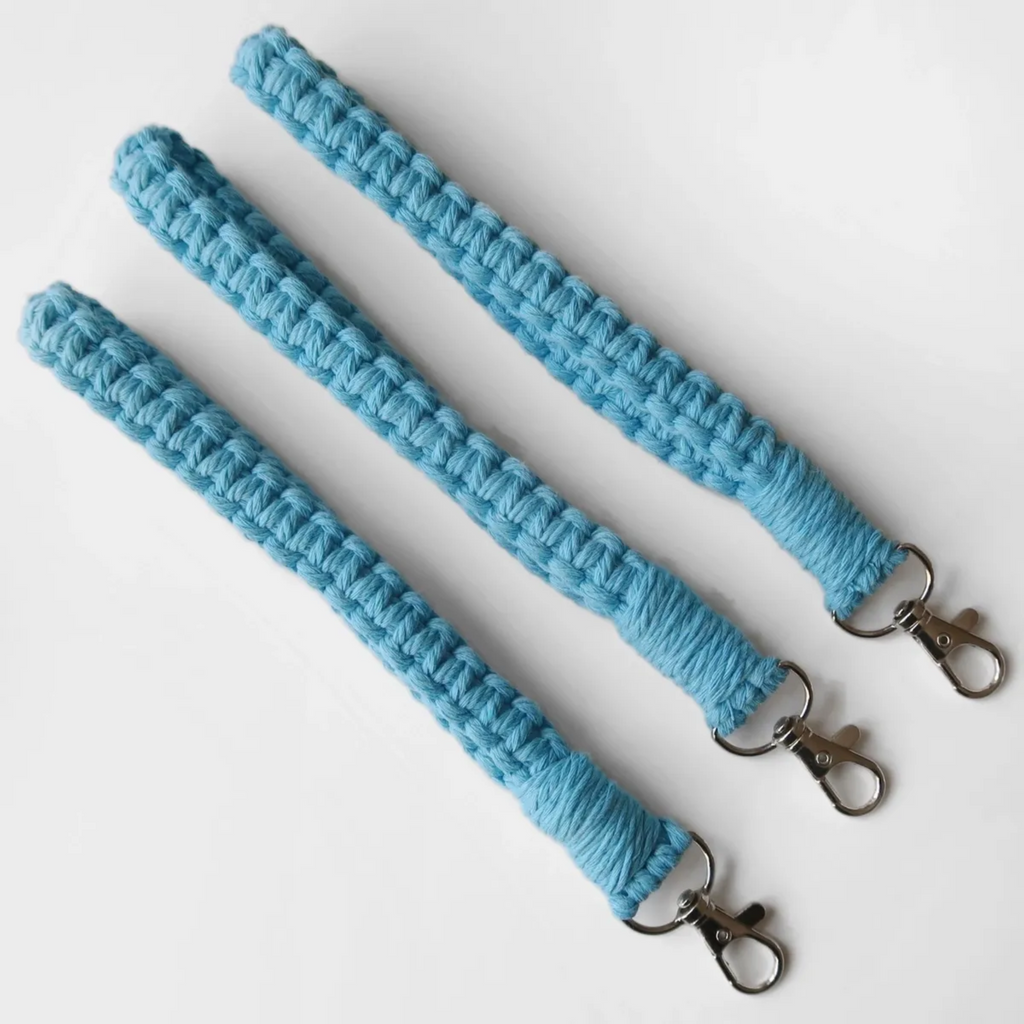 Sky Blue Macrame Wristlet