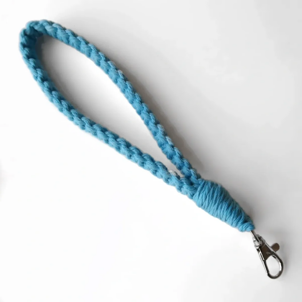 Sky Blue Macrame Wristlet