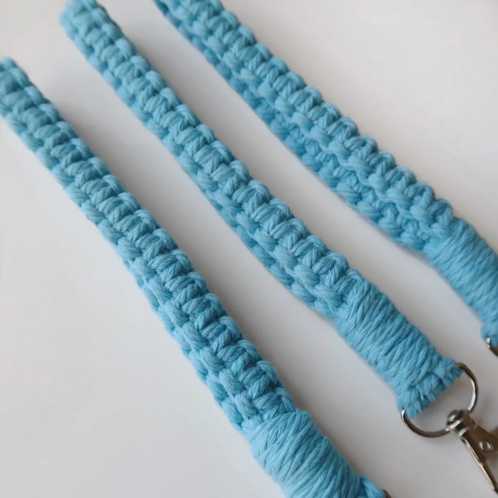 Sky Blue Macrame Wristlet