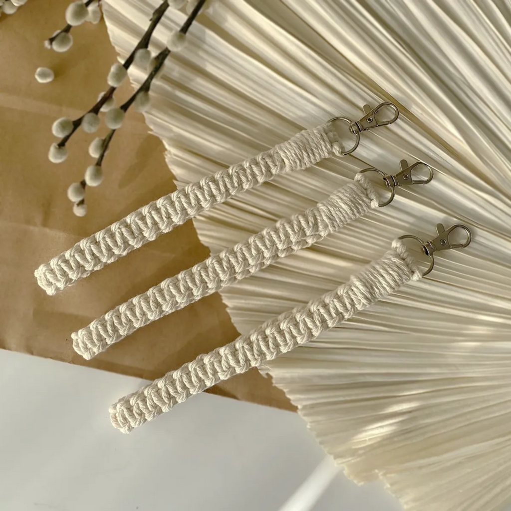 Neutral Macrame Wristlet