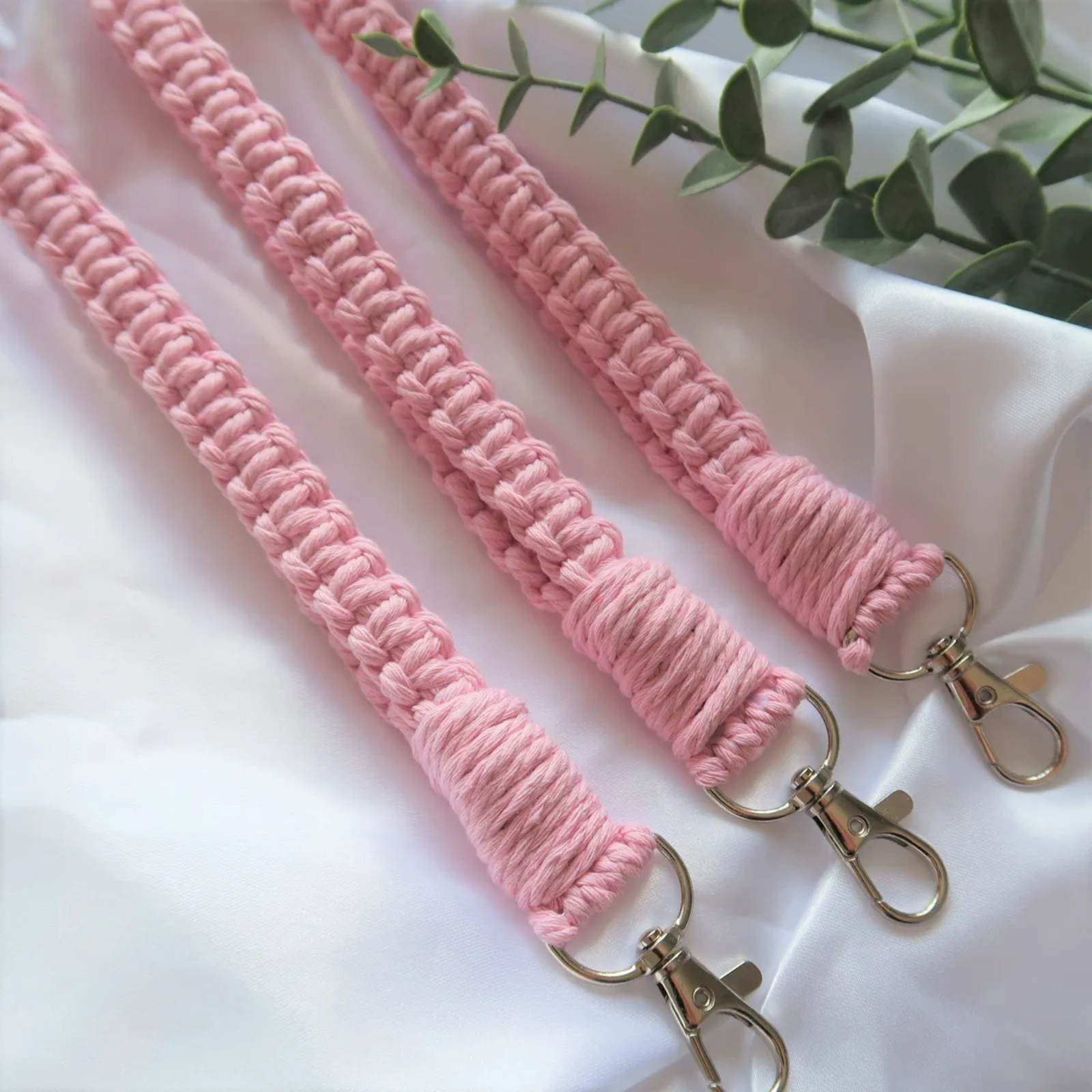 Baby Pink Macrame Wristlet